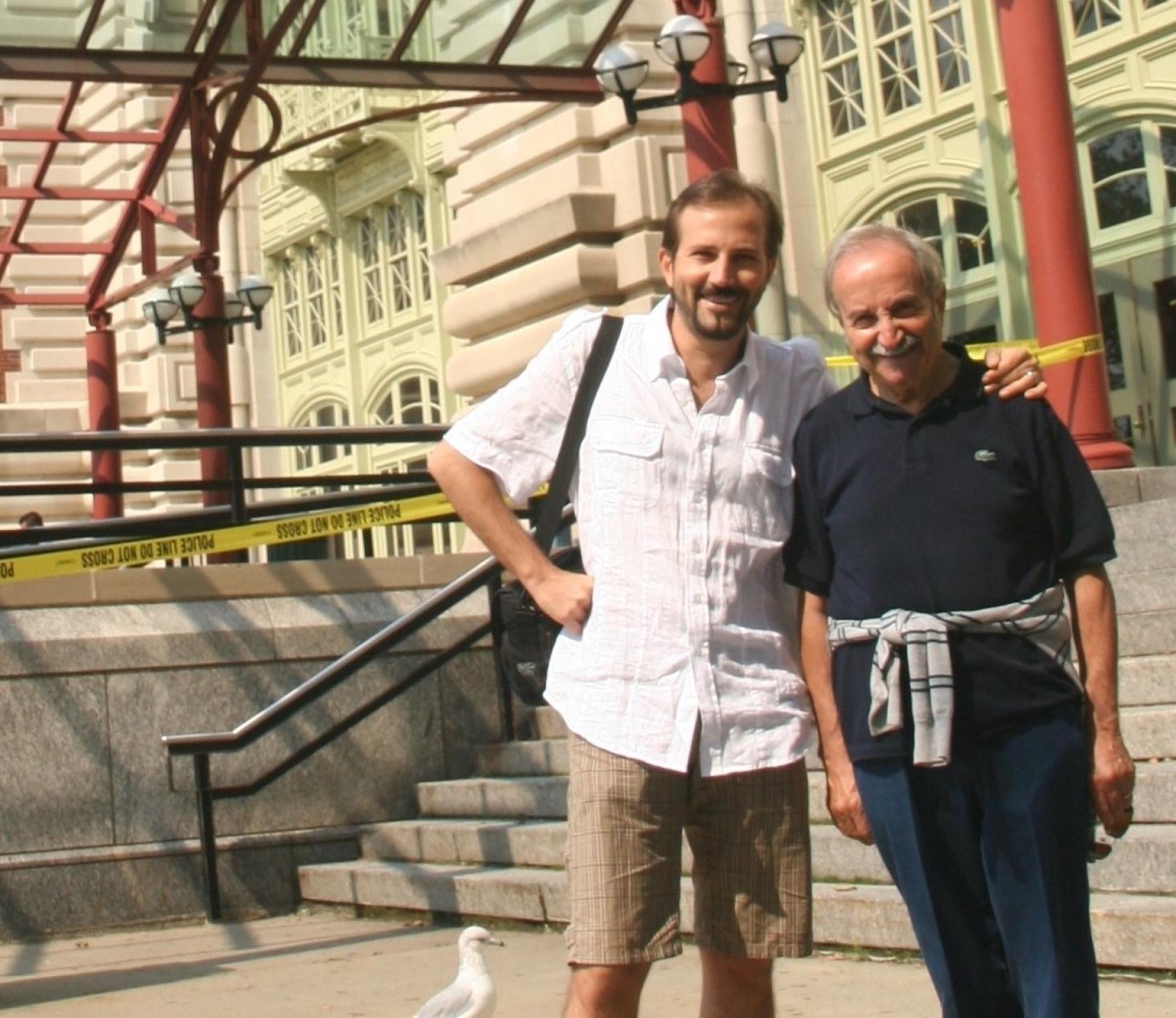 Mr. Crocetti tracing his family heritage at the Ellis Island Immigration Museum, USA