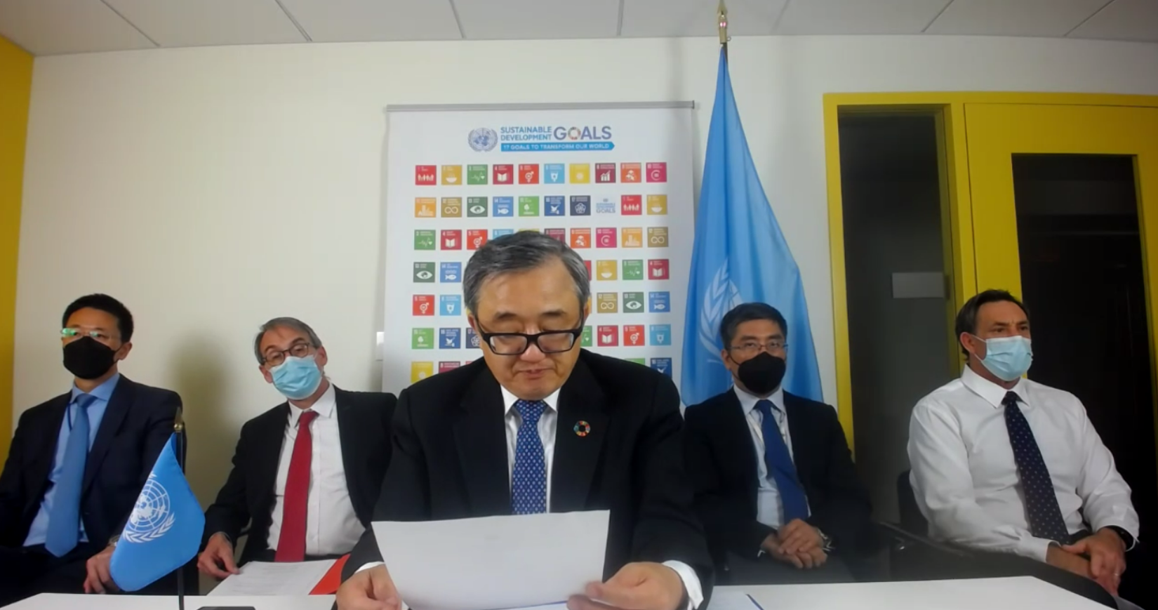 Under-Secretary-General of the UN Department of Economic and Social Affairs Liu Zhenmin delivering the Secretary-General's congratulatory message