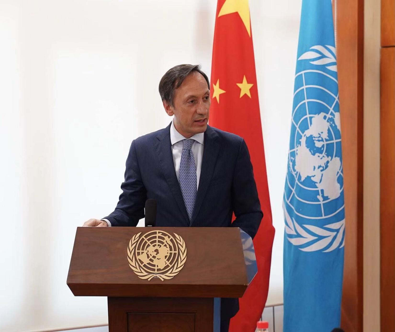 葡萄牙驻华大使杜傲杰在“北京蓝色对话”活动现场
