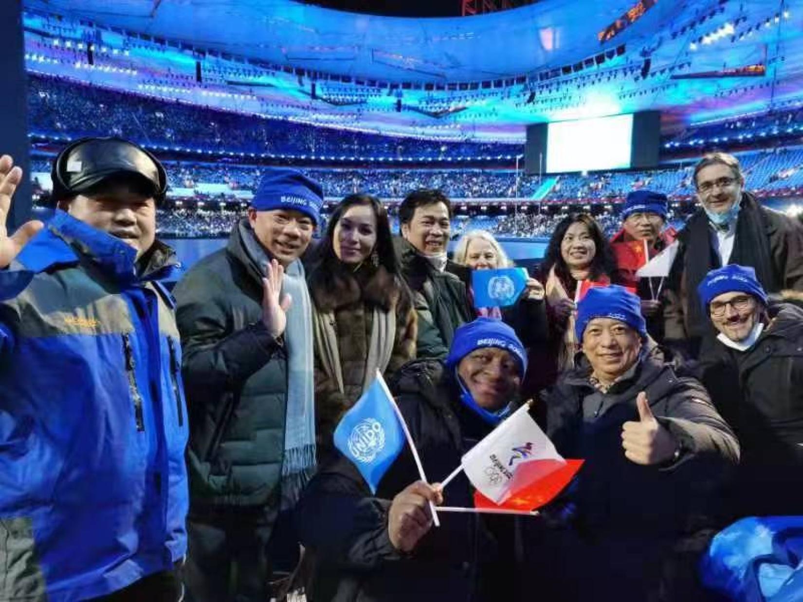 Vanno Noupech at the opening ceremony of the Beijing Winter Olympics