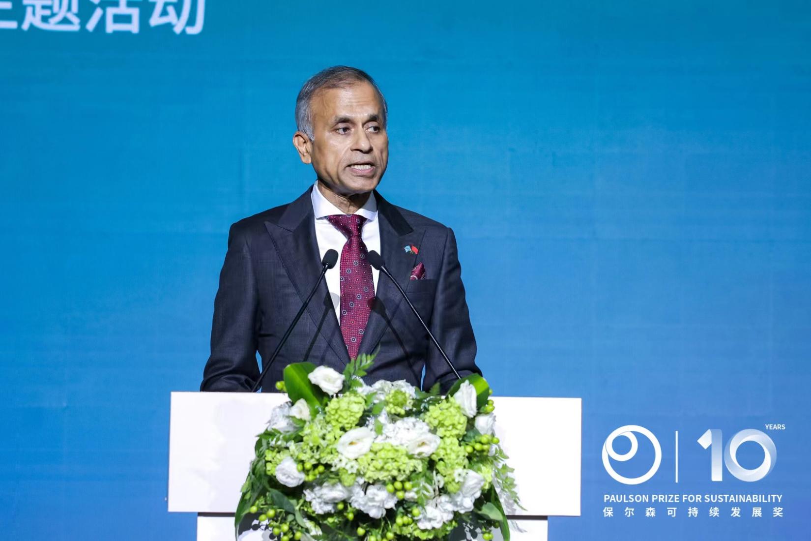 UN Resident Coordinator in China Siddharth Chatterjee at Paulson Prize 10th Anniversary Event 