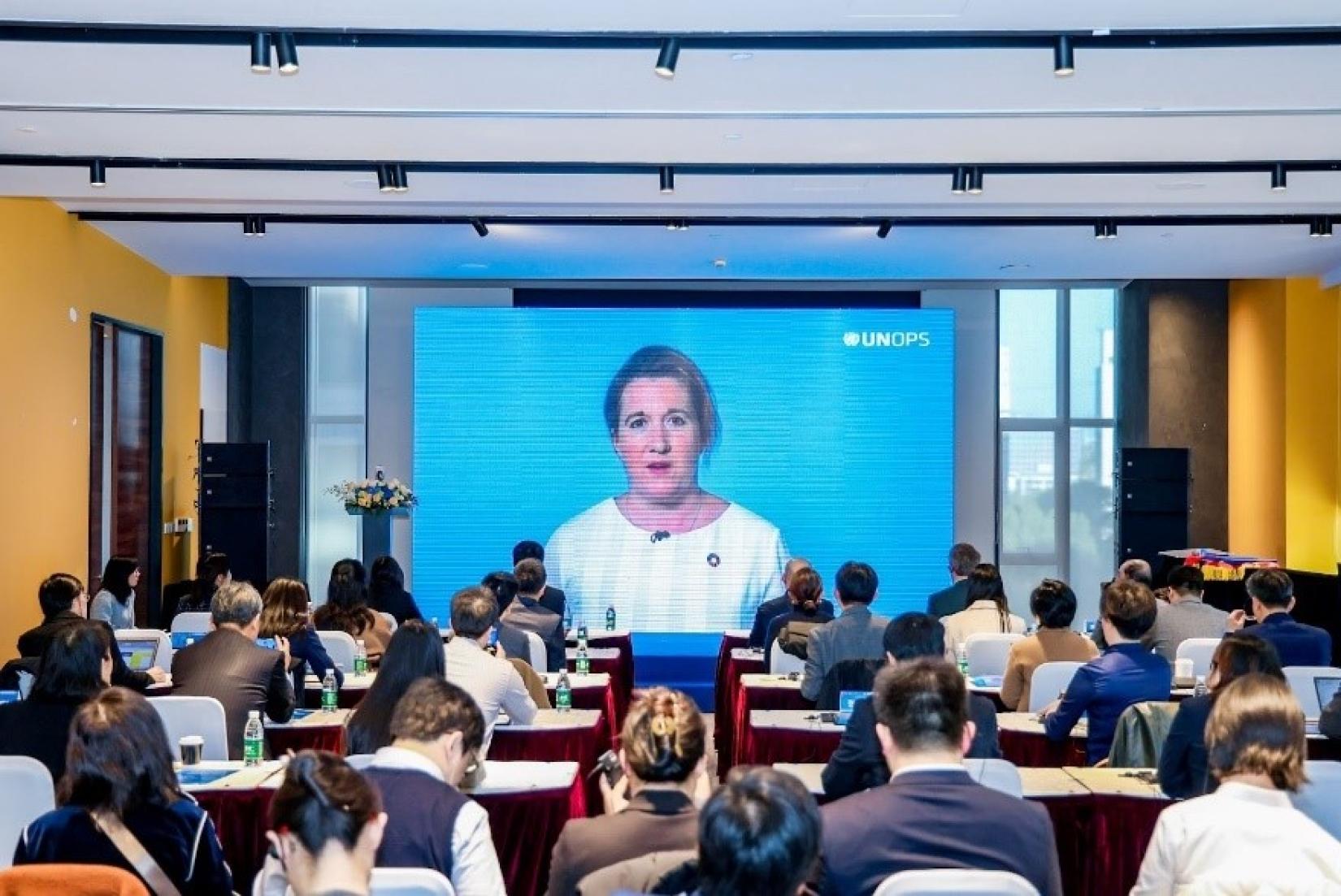 Ms. Anne-Claire Howard, Director of the UNOPS Procurement Group, delivered a video message
