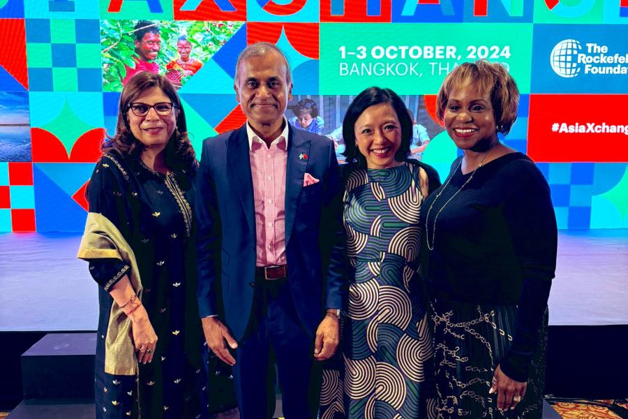 L to R: Deepali Khanna, Vice President – Asia, The Rockefeller Foundation; Siddharth Chatterjee, United Nations Resident Coordinator in China; Elizabeth Yee, Executive Vice President of Programs, The Rockefeller Foundation; Natalye Paquin, Chief Operating Officer, The Rockefeller Foundation